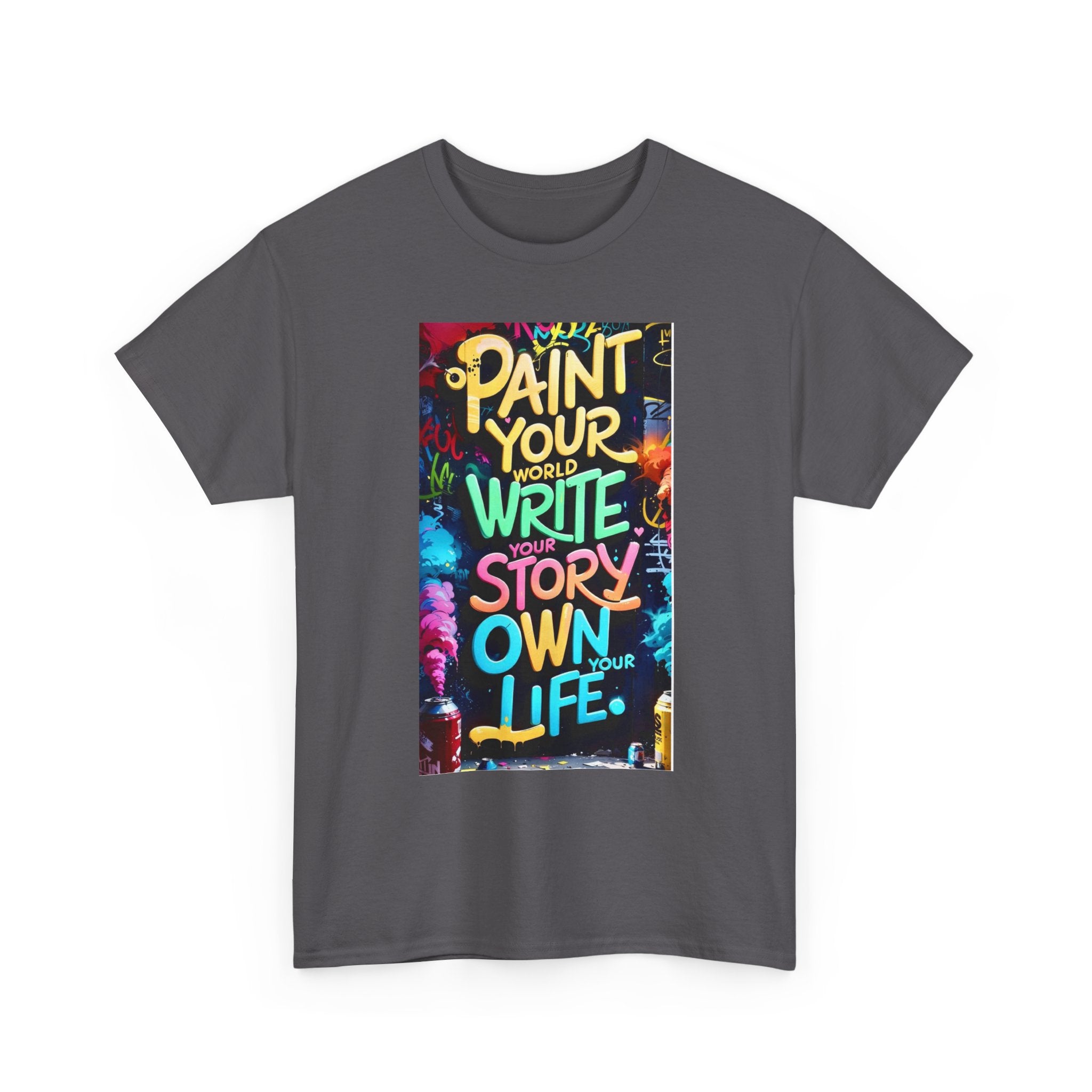 Creative Expression Unisex Heavy Cotton Tee - "Paint Your Own Story" Shirt, Casual Fashion, Gift, Motivational Wear, Artistic Style