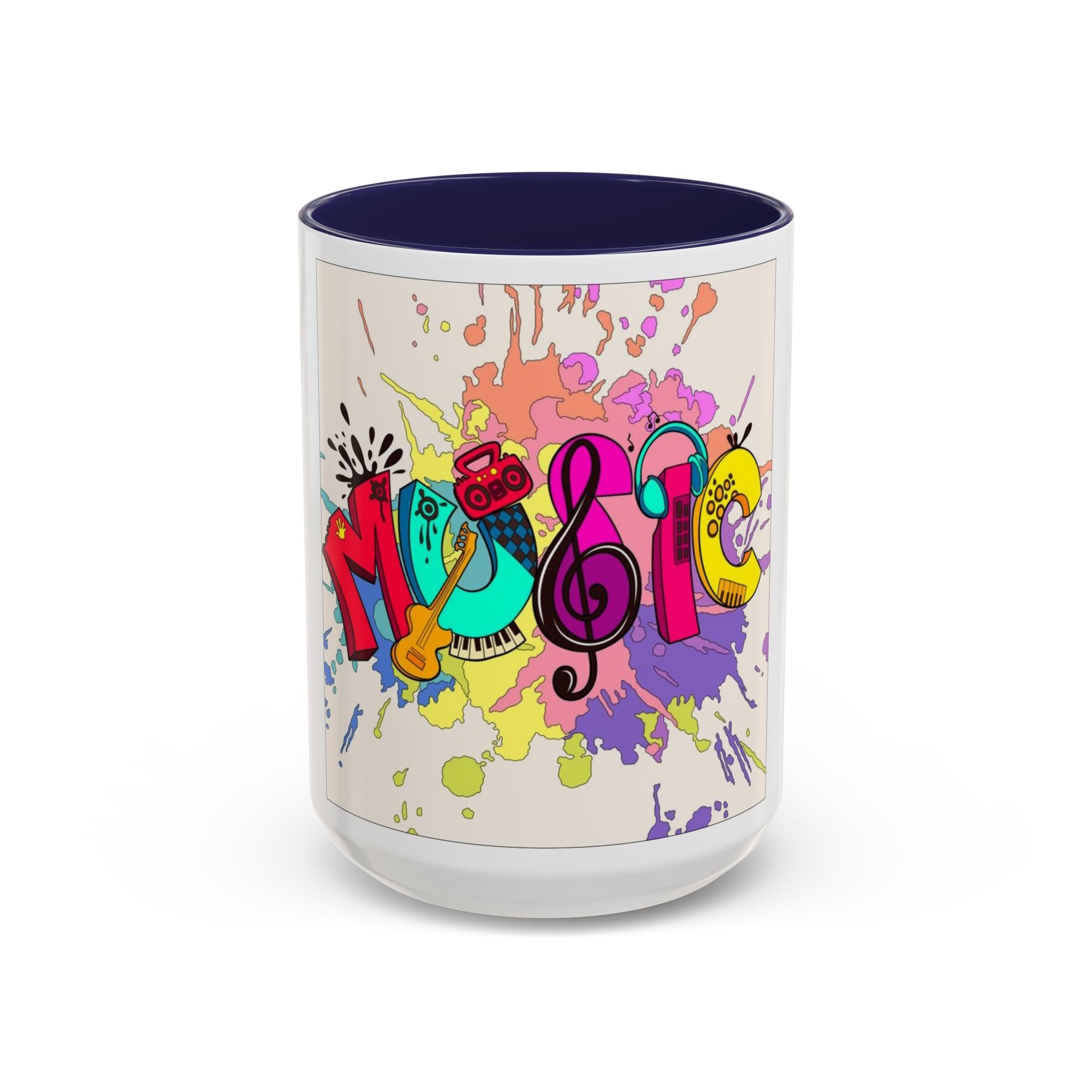 Vibrant Music Mug | Colorful Coffee Cup for Music Lovers, Gift for Musicians, Artsy Home Decor, Unique Birthday Present