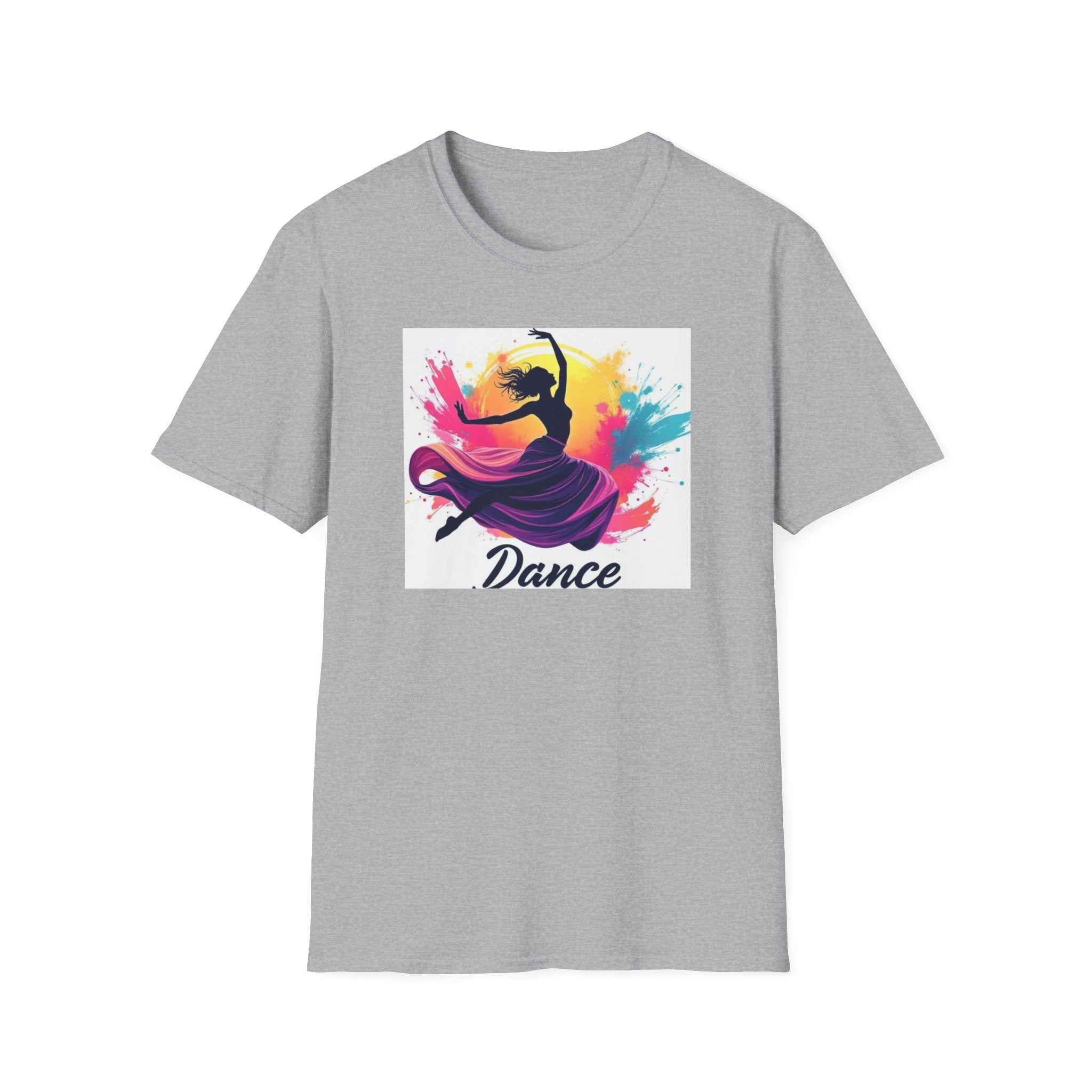 Colorful Dance Graphic T-Shirt, Unisex Tee, Perfect Gift for Dancers, Dance Studio Wear, Dance Parties, Art Lovers