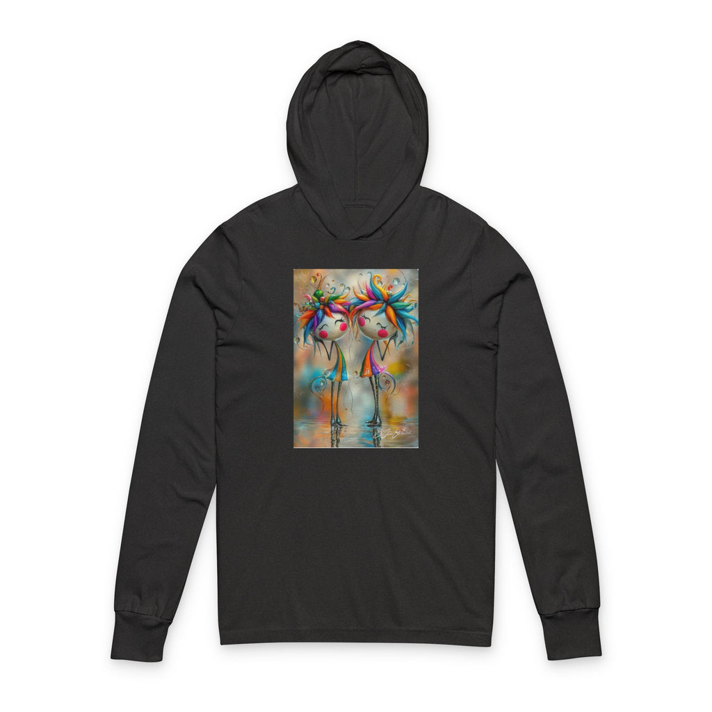Colorful Art-Inspired Unisex Hooded Long Sleeve Tee, Stylish Casual Wear, Perfect for Events, Gifts, Everyday Use, Comfortable and Trendy