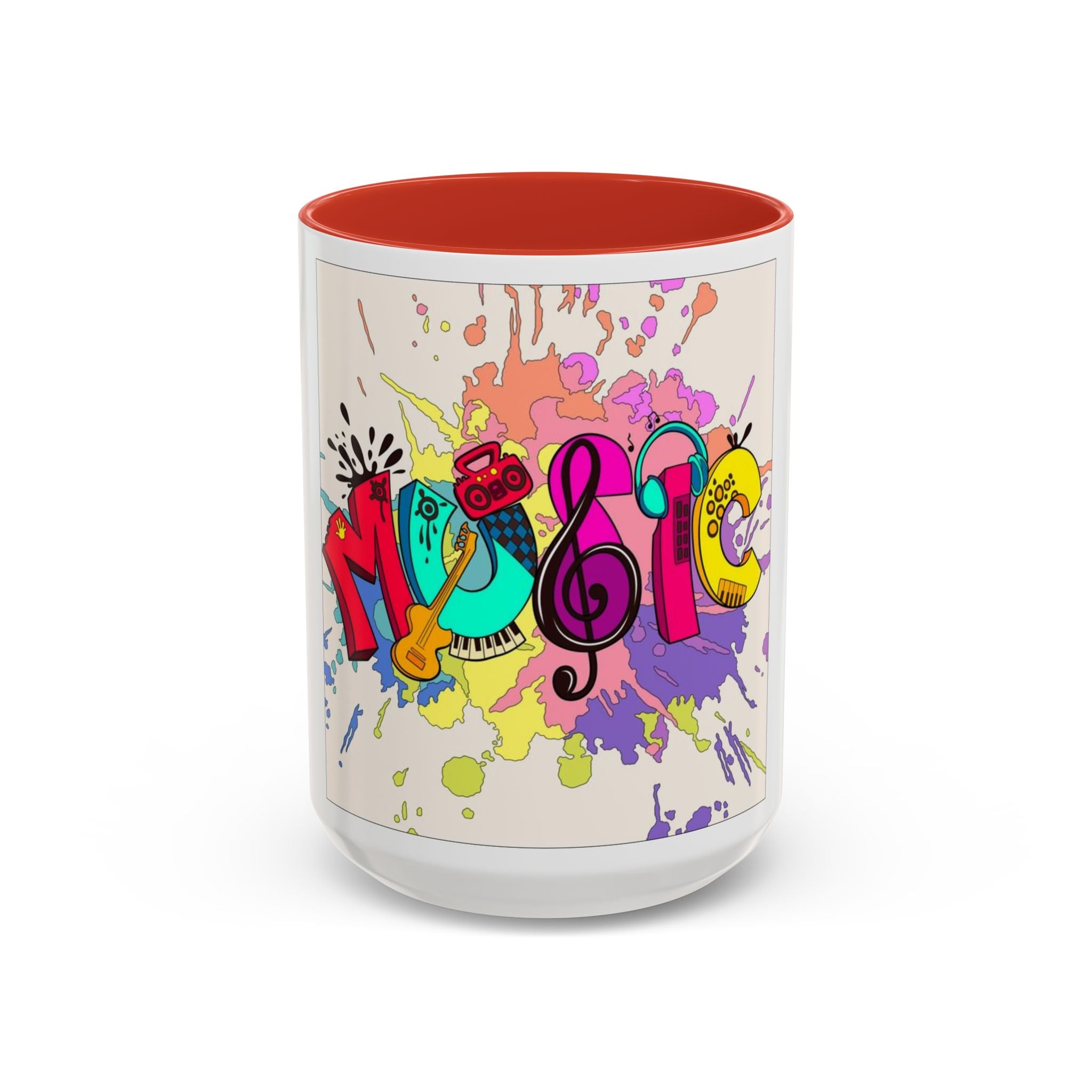 Vibrant Music Mug | Colorful Coffee Cup for Music Lovers, Gift for Musicians, Artsy Home Decor, Unique Birthday Present