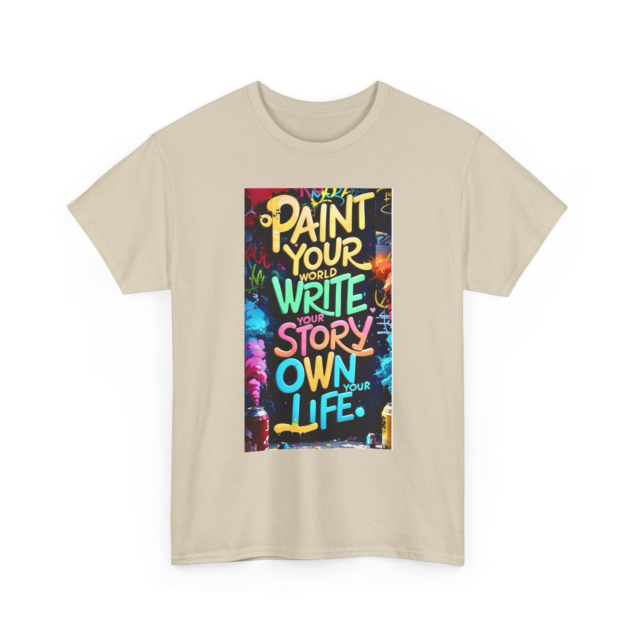 Creative Expression Unisex Heavy Cotton Tee - "Paint Your Own Story" Shirt, Casual Fashion, Gift, Motivational Wear, Artistic Style