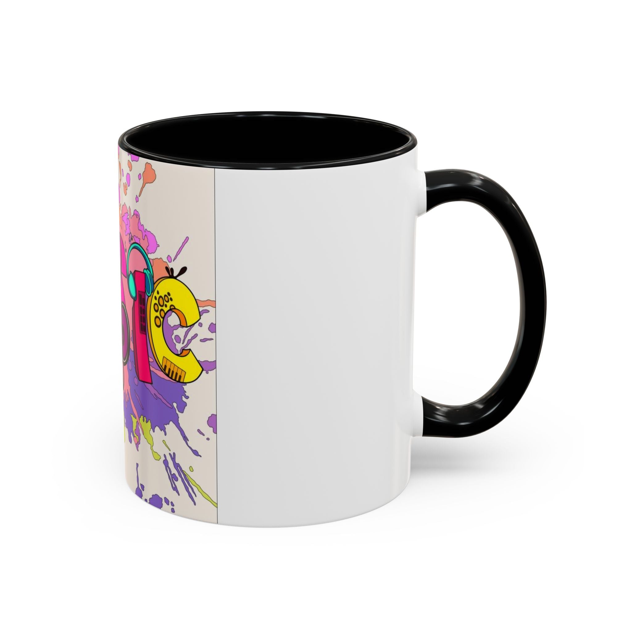 Vibrant Music Mug | Colorful Coffee Cup for Music Lovers, Gift for Musicians, Artsy Home Decor, Unique Birthday Present