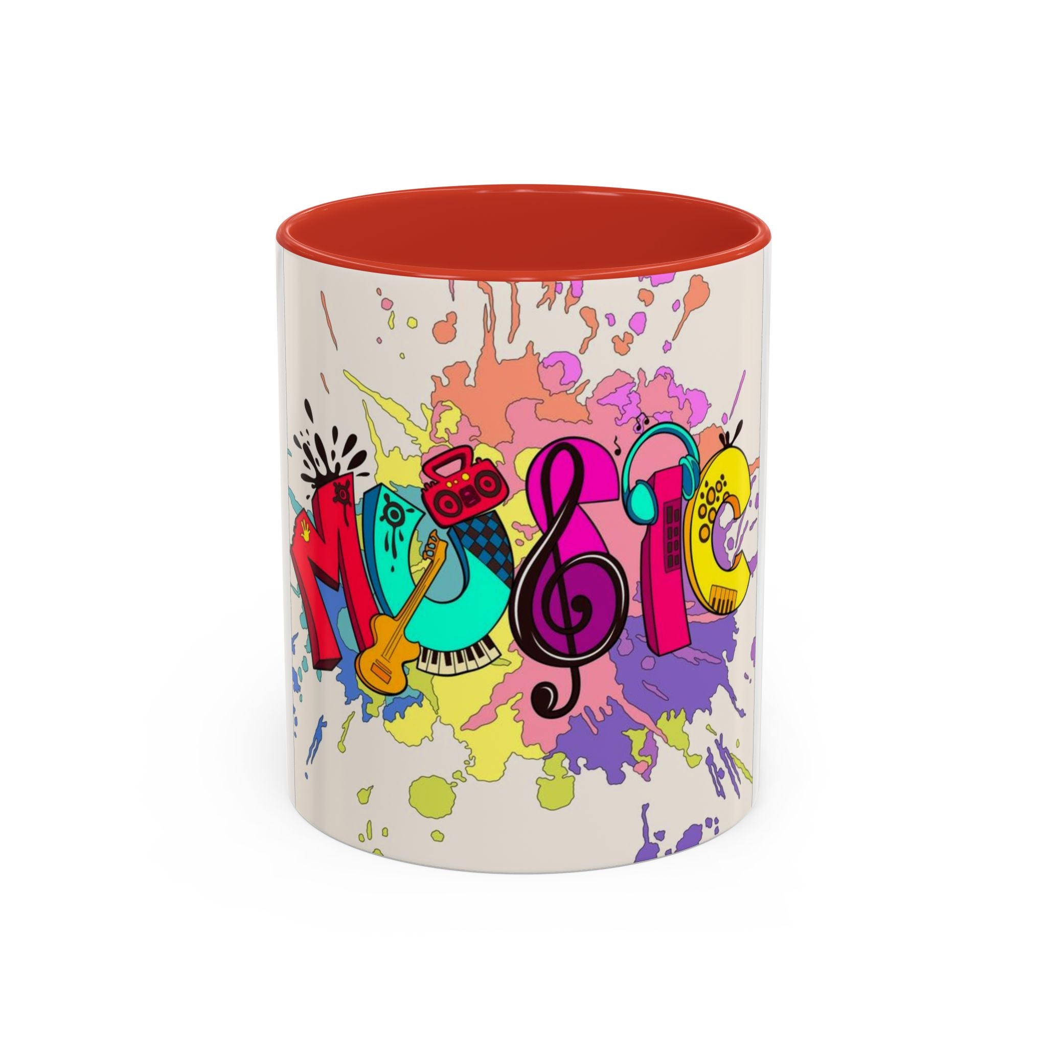 Vibrant Music Mug | Colorful Coffee Cup for Music Lovers, Gift for Musicians, Artsy Home Decor, Unique Birthday Present