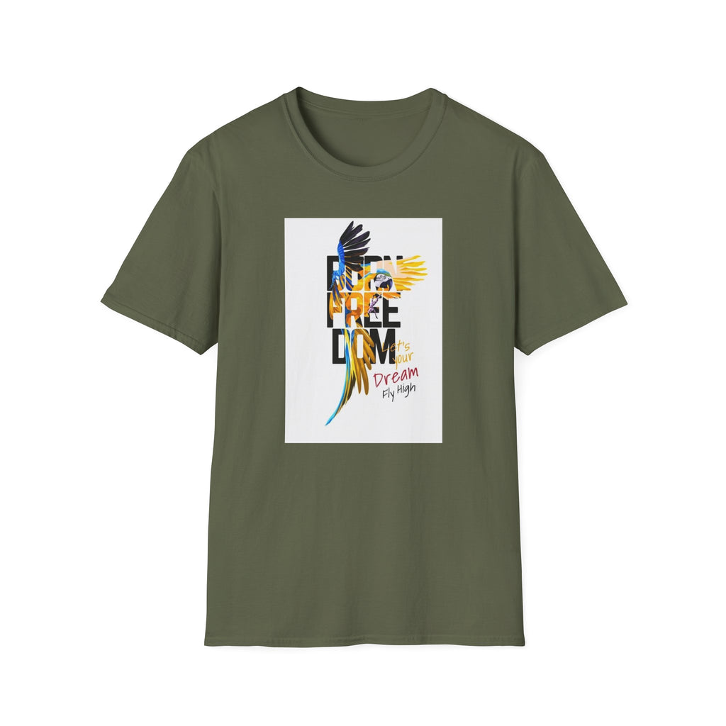 Colorful Freedom Dreamer Unisex Softstyle T-Shirt, Inspirational Tee, Motivational Shirt, Gift for Dreamers, Positive Vibes Apparel