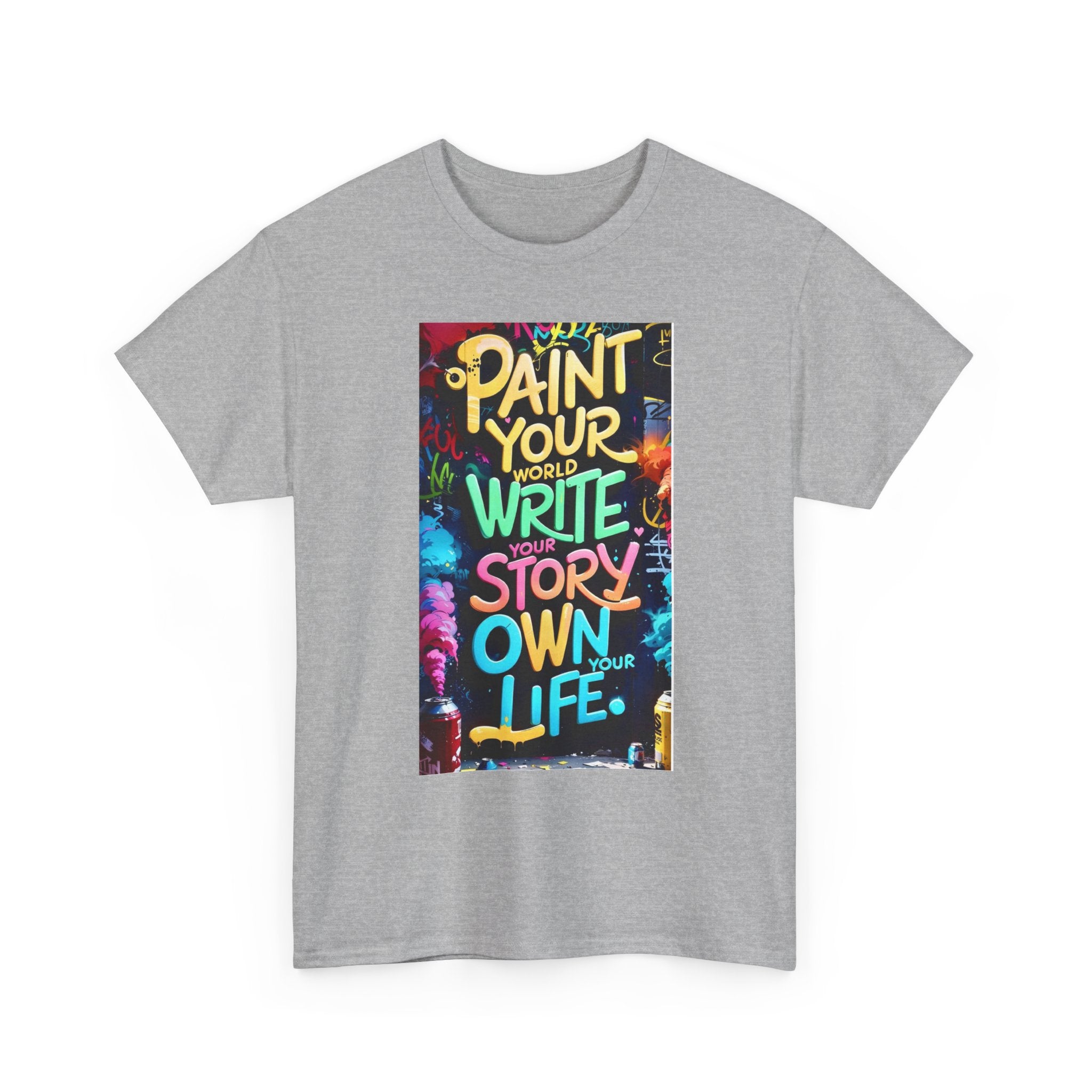 Creative Expression Unisex Heavy Cotton Tee - "Paint Your Own Story" Shirt, Casual Fashion, Gift, Motivational Wear, Artistic Style