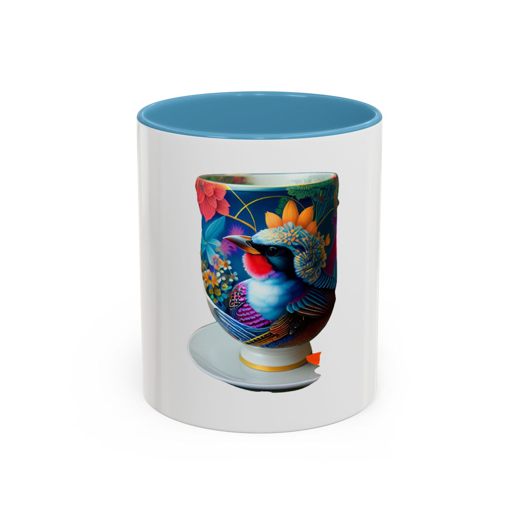 Vibrant Accent Coffee Mug | Colorful Art Mug for Home, Office, Gifts, Unique Coffee Lover, Hummingbird Design
