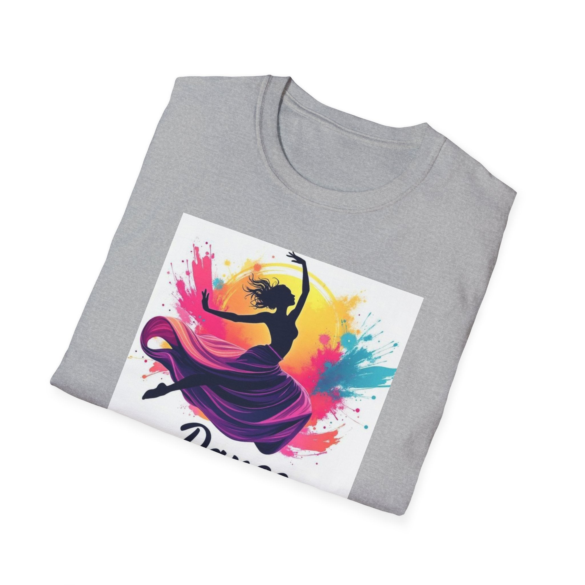 Colorful Dance Graphic T-Shirt, Unisex Tee, Perfect Gift for Dancers, Dance Studio Wear, Dance Parties, Art Lovers