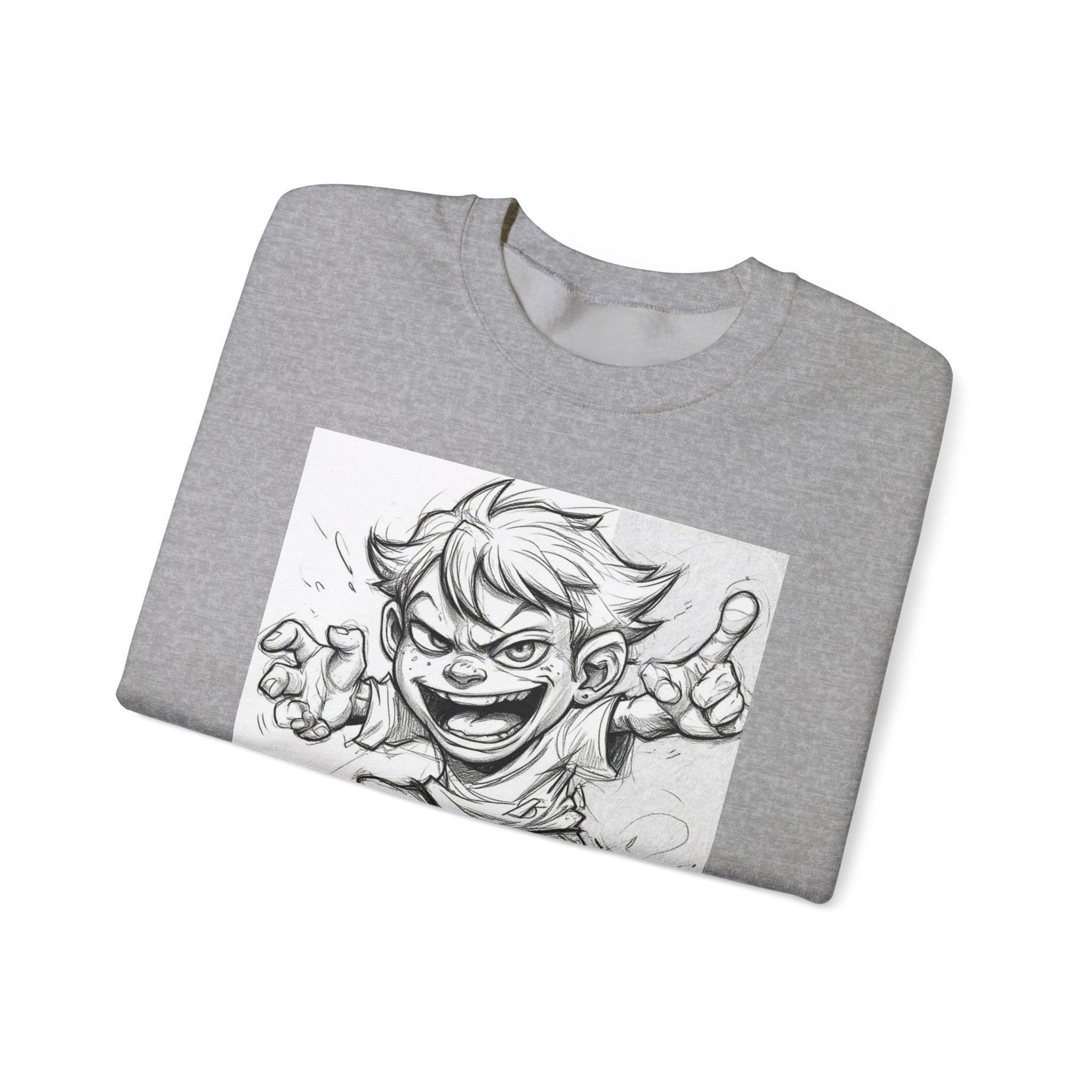 Fun Character Graphic Sweatshirt, Unisex Crewneck Sweatshirt, Cartoon Sweatshirt, Gift for Kids, Playful Sweatshirt, Everyday Wear