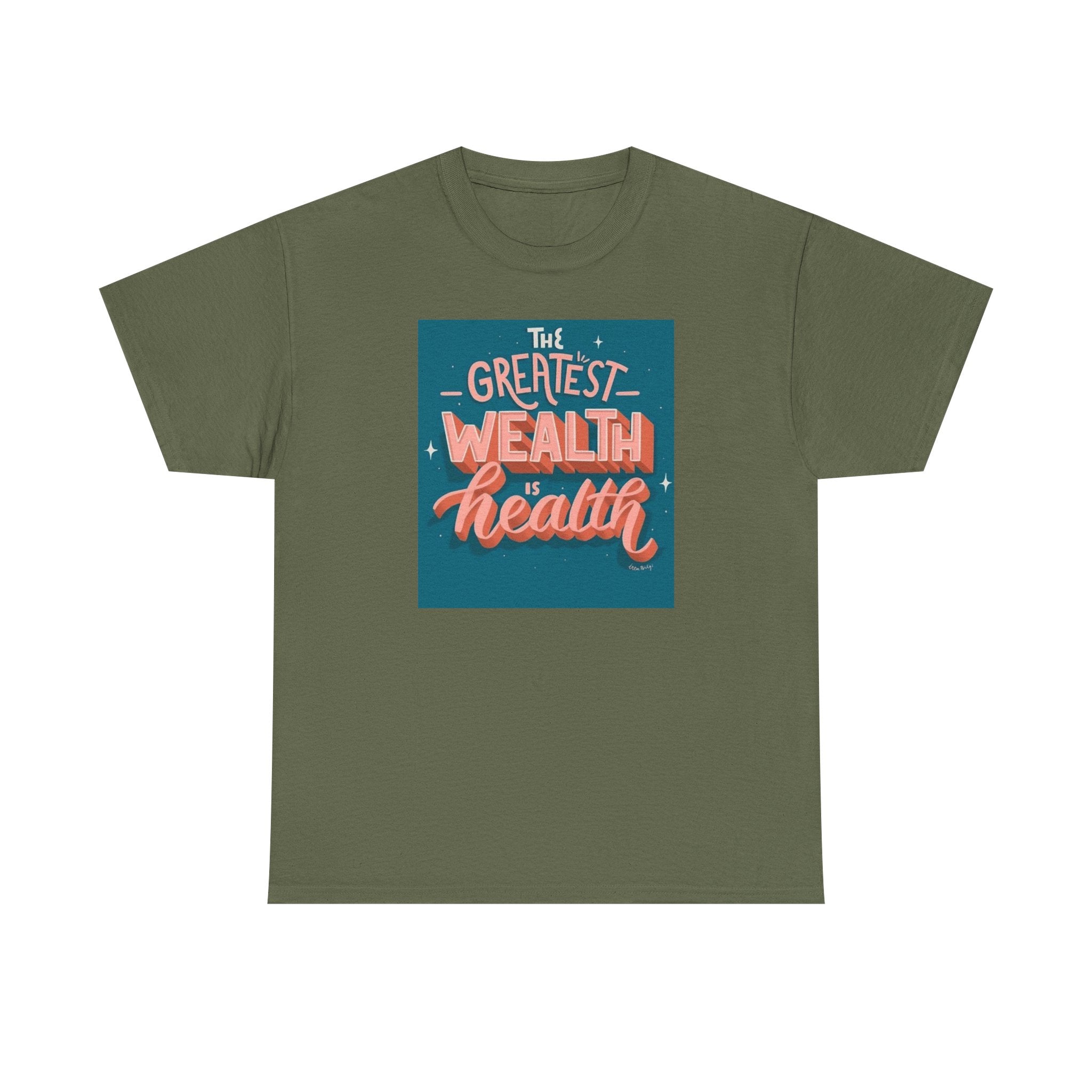 Inspirational Unisex Heavy Cotton Tee - "The Greatest Wealth is Health" - Motivational T-Shirt for Wellbeing, Gifts for Health [...]